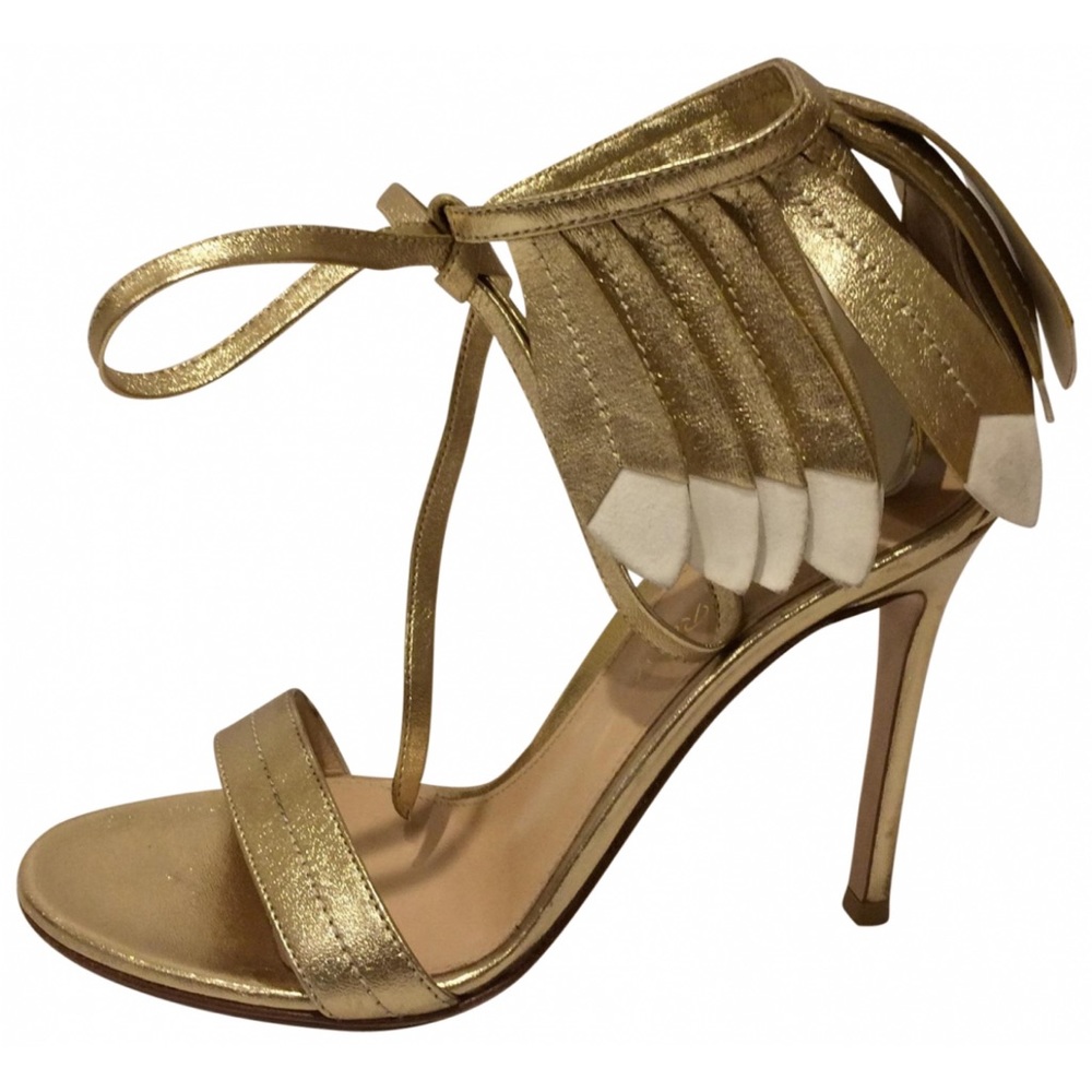 Gianvito Rossi Leather Fringe Ankle Wrap Sandals Size 36, NEW, Retail $1,100